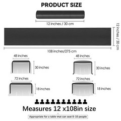12 Pack Satin Table Runner 12 x 108 Inch Long Satin Table Runners for Wedding…