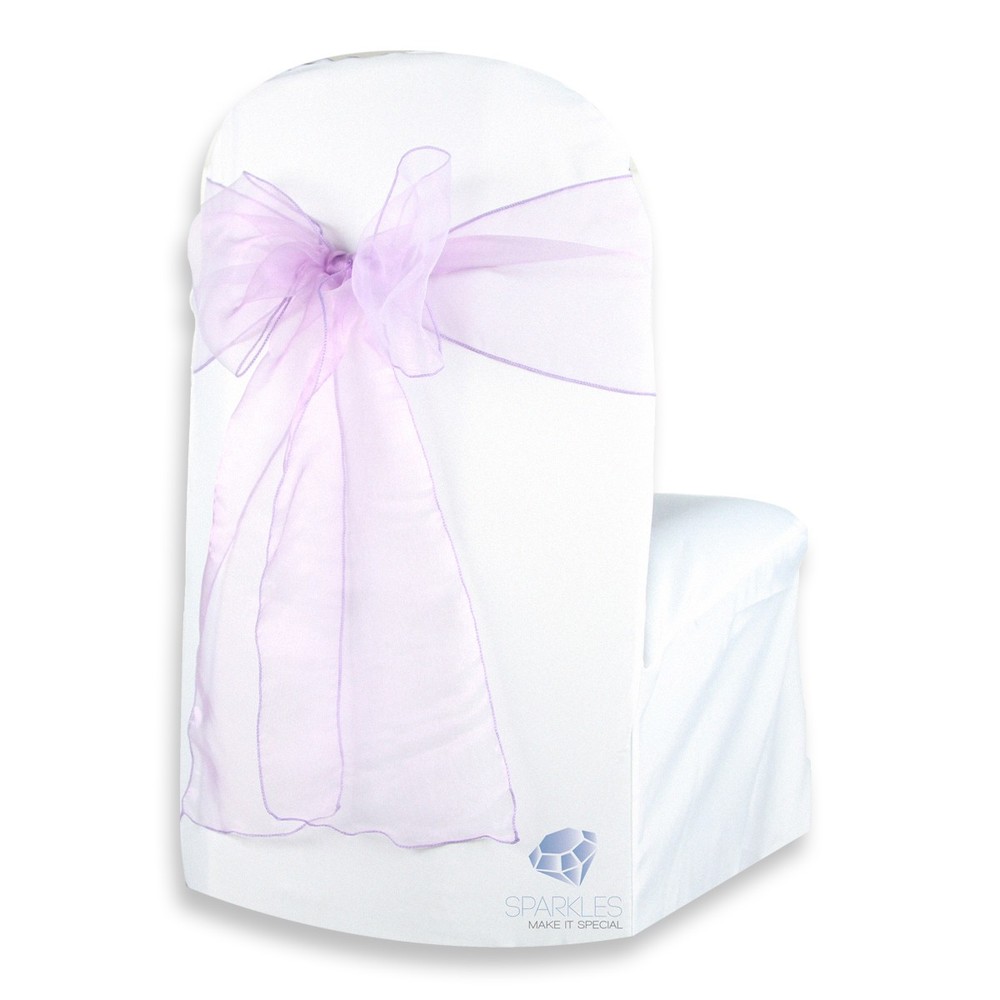 150 pcs Organza Chair Cover Bow Sash 108″x8″ – Lavender – Wedding Party pp