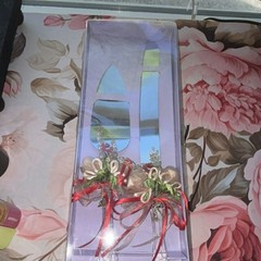 Wedding Champagne Flutes Set of 2 Clear Glass Decorated Floral Pattern