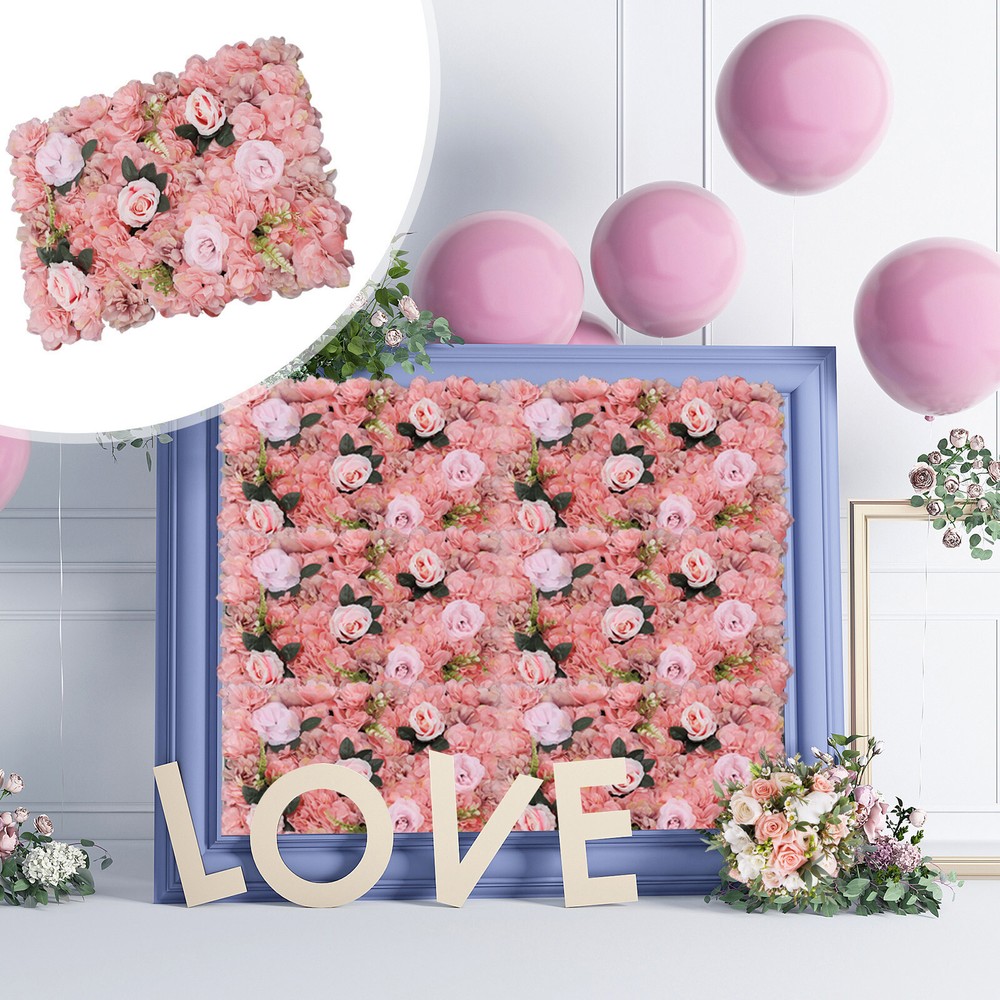 12 Pcs Flower Wall Panels Roses Hydrangeas for Wedding & Party Venue Decoration