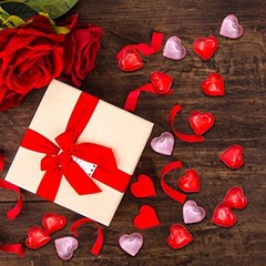 200pcs 3D Red Acrylic Heart Decorations, 22 mm Acrylic Hearts Red-22mm-200pcs