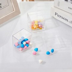 36 Pack Acrylic Square Cube Small Clear Box With Lids Treat Gift Boxes Candy Sto