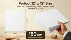 100 Sheets White Cardstock 12×12 Paper, 12 x 12 inches, white