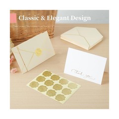 PigPotParty 100 PCS Gold Embossed Envelope Stickes-Heart Stickes Foil Envelop…
