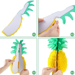 6 Pieces 14 Inch Pineapple Honeycomb Centerpieces Tissue Paper Pineapple Table H