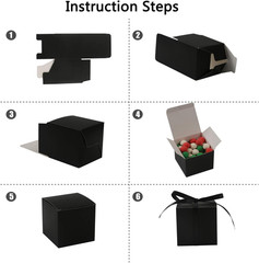 100Pcs Wedding Favor Boxes, Paper Gift Boxes 3X3X3 Inches Small Gift Boxes with