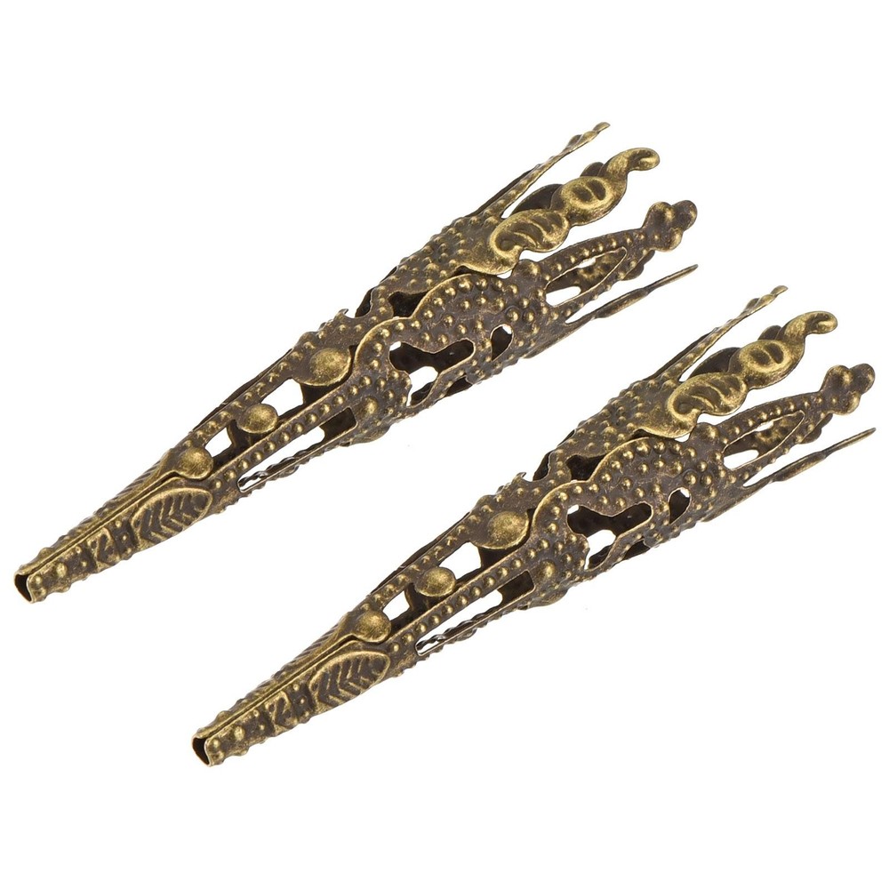 Corsage Decorative Holder, Alloy Lapel Pin Brooch Vase 42mm Cyan Pack of 2