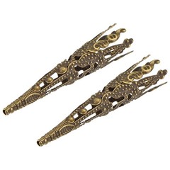 Corsage Decorative Holder, Alloy Lapel Pin Brooch Vase 42mm Cyan Pack of 2