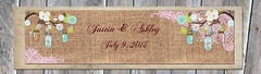 100 Burlap Wood Mason Jars & lace Wedding Anniversary Party Water bottle labels