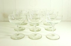 Set of Nine Letter H Monogrammed Etched small Champagne/dessert Glasses