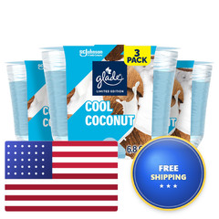 Glade 3-Wick Candle Cool Coconut Limited Edition Fragrance Infused Essential