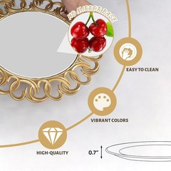 MAONAME 13″ Gold Charger Plates Set of 6, Mirror Charger for Dinner Plates, P…