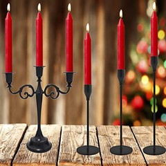 4 pcs Set Taper Candle Candlesticks 7 ¾ (7.75 inch) Tall x 3/4 inch 4pc Red
