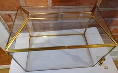 Gold Glass Wedding Card Box with Lock Large Geometric Reception Decor