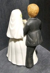 Porcelain Dancing Bride & Groom Cake Topper Unsigned