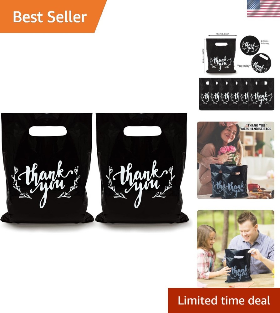 100 Count Reusable Black Goodie Bags for Halloween, Weddings & Celebrations