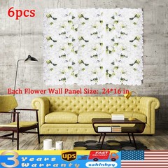 6 Pcs Artificial Flower Wall Panels 24″ x 16″ Flower Wall Panel Wedding Decor US