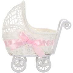 Handle Attachment Flower Basket Ornament Push Candy Baby Shower Favors Rattan