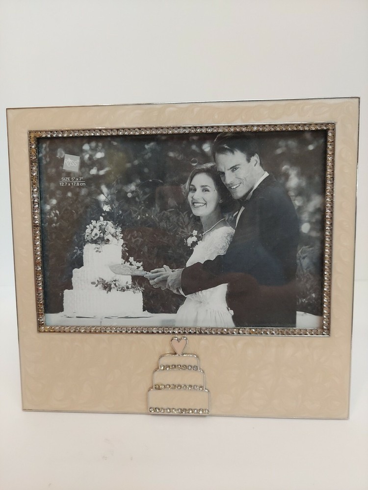 Russ 5 x 7 photo frame wedding beige silver