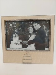 Russ 5 x 7 photo frame wedding beige silver
