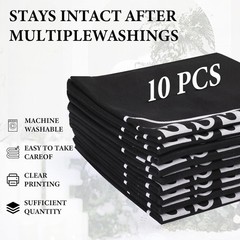 Reserved Chair Signs – 10 Pcs Cloth Seat Covers for Events and Celebrations (Bla