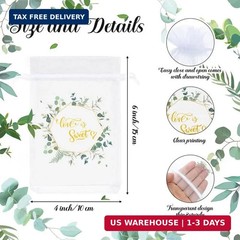 Windyun 200 Pcs Love Is Sweet Organza Bags for Wedding Treat 4 x 6 Inch Wedding