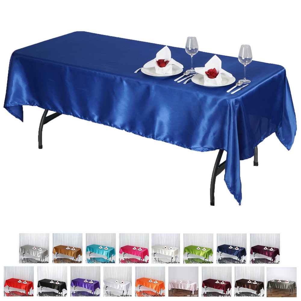 25 packs 60 x 126 Inch seamless SATIN Tablecloths Hotel Boot 25 COLORS USA SALE