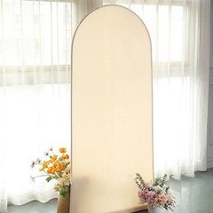 6 ft BEIGE Matte Fitted Spandex Round Top Arch Backdrop STAND COVER Party