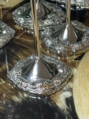 Nickel Place Card Holder 7 1/2″H Wedding Event Note Silver tone Set of 11