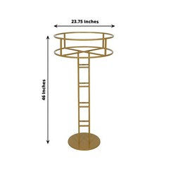 Gold 46 in Round Top Metal Floral Riser DISPLAY STAND Centerpiece Party Events