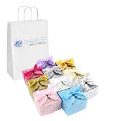 10 Matte Gold Large Ribbon Wedding Favor Gift Boxes Party Event Candy Box