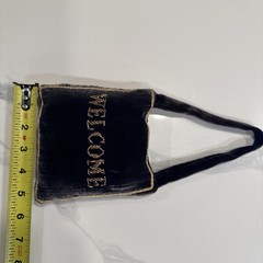 WELCOME/GO AWAY Honeymoon/Wedding gift Velvet, gold thread, bells-hangs on door