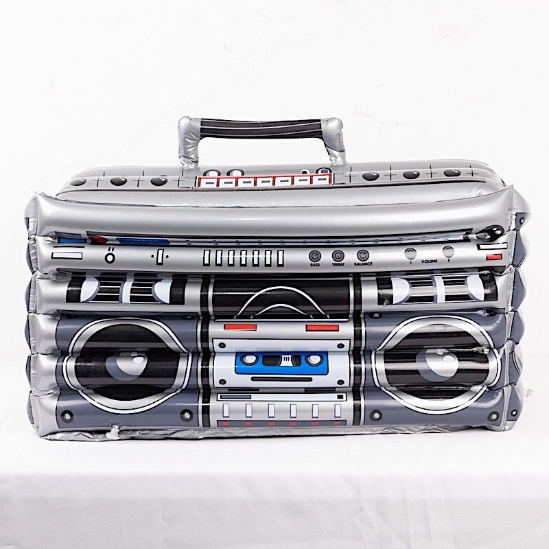 24″ x 12″ SILVER Inflatable 80’s Themed Boom Box Party Drinks COOLER Events Home