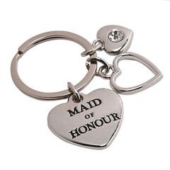 Heart Charm Keyring Wedding Gift – Maid of Honour