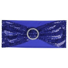 Stretch Chair Cover Bands Bow Decor Slider Sashes Buckle Sequin Wedding Party