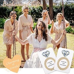 Bachelorette Hair Ties, Bridesmaid Proposal Gifts, Spiral Hair Ties Champagne