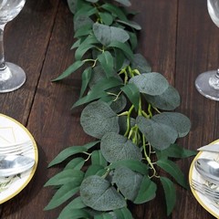 6 ft GREEN Artificial Eucalyptus Leaf GARLAND String Lights Party Decorations