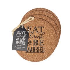 Kate Aspen ‘Eat Drink & Be Married’ Cork Coasters Wedding Shower Lot of 48