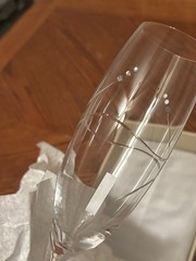 Oleg Cassini Tiara Crystal Champagne Toasting Flutes Set of 2 New In Box Czech