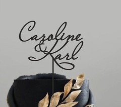 Brown Wedding Cake Toppers Personalized Name Mirror Bride Groom Mr Mrs Initials
