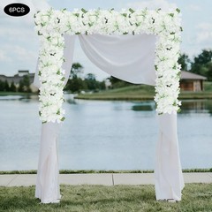 6*Artificial Flower Wall Panel Floral Wall Backdrop Wedding Venue Decor 50*20cm