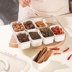 Divided Serving Tray with Handle, 8 Compartments Snack Box 11″ x 8.7″ x 2.8″