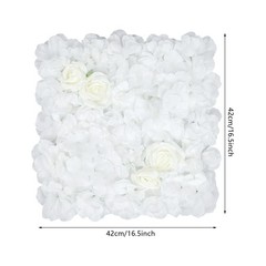 6 Pieces Artificial Flower Wall Panel, White Flower Backdrop Wall Decor