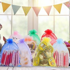 Durable Assorted Organza Drawstring Bags – 100 Pack, Perfect for Jewelry & Candy