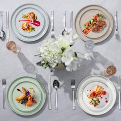 Lianyu Dinner Salad Plates Set Of 4 7.75 Small And Round Stoneware Dessert