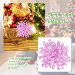 6 Pcs 4 Inch Grosgrain Curly Bows for Gift Wrapping Self-Adhesive Light Purple
