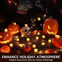 12PCS Warm Yellow Flameless LED Candles with White Base,Yellow Light