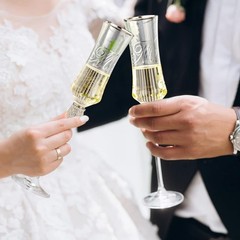 Wedding Cake Knife and Server Set with Rhinestone Champagne Flutes Gift Set