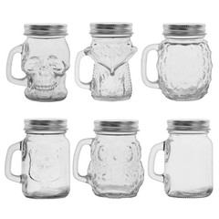 6 Pcs 4 oz Mini Mason Jar Mugs Mason Jar Mugs with Handles and Lids Small