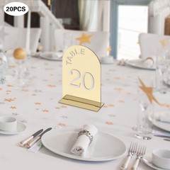 20 Pcs Wedding Table Numbers, Acrylic Table Number with Stands 1-20 Printed